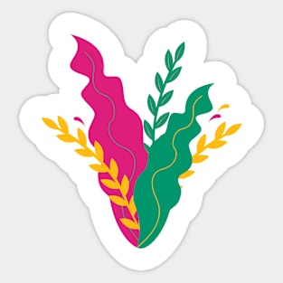 illustration of leaves Sticker